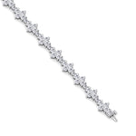 Round Floral Style Natural Diamond Tennis Bracelet WG 4