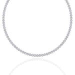 Hexagonal Bezel Set Natural Diamond Tennis Necklace Platinum, 10ct
