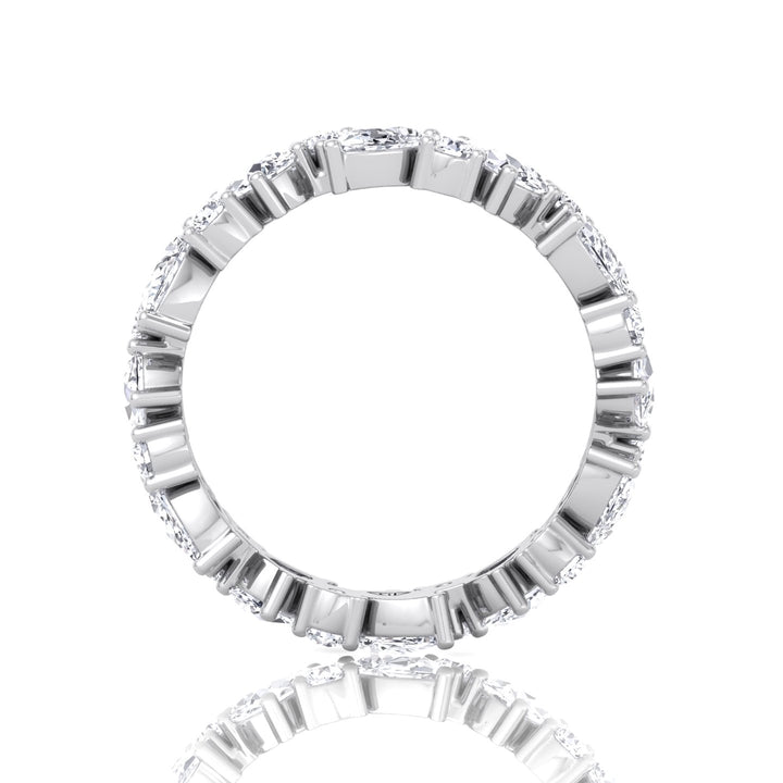 Pear & Round Shape Natural Diamond Cluster Eternity Band