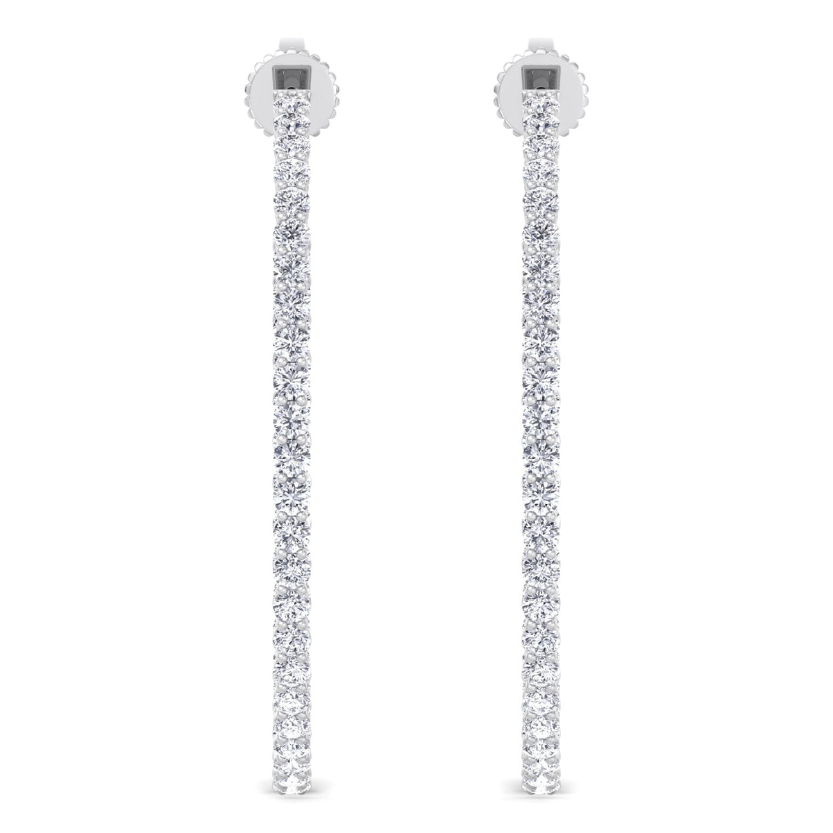 Clara - 6.2CT Round Diamond Inside Out Hoops - Gem Jewelers Co