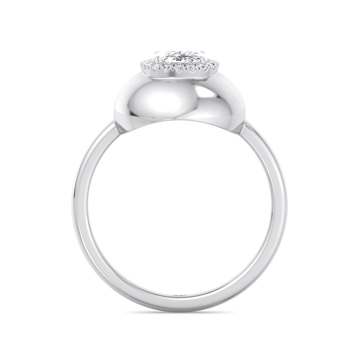 Inez - Bubble Bezel Cushion Shape Halo Diamond Engagement Ring - Gem Jewelers Co