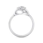 Inez - Bubble Bezel Cushion Shape Halo Diamond Engagement Ring - Gem Jewelers Co