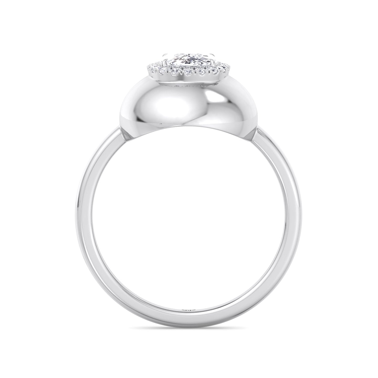 Inez - Bubble Bezel Cushion Shape Halo Diamond Engagement Ring - Gem Jewelers Co
