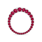 Natural Red Ruby Invisible Halo Eternity Band White Gold 14K 