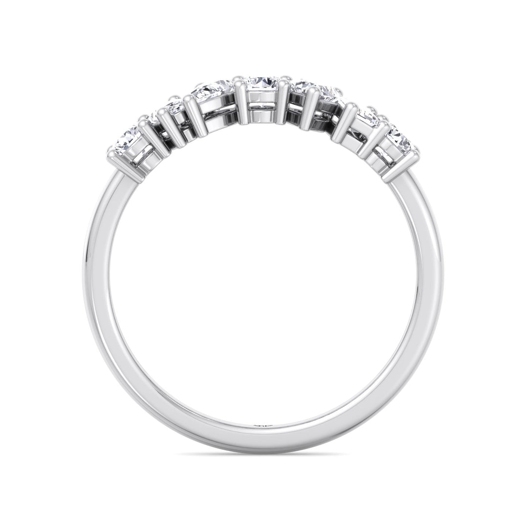 Multi Shape Half Way Natural Diamond Eternity Band White Gold 