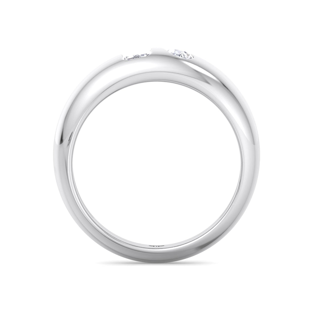 Verdiana - Toi et Moi Domed Bezel Set Diamond Ring