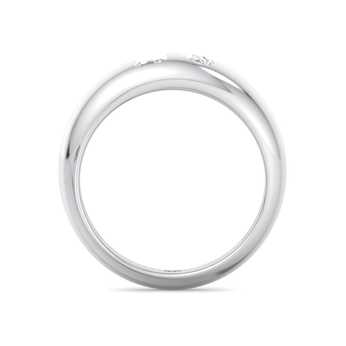 Verdiana - Toi et Moi Domed Bezel Set Diamond Ring - Gem Jewelers Co