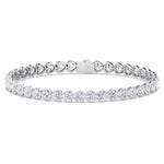 Elaria - East to West Heart Shape Bezel Set Natural Diamond Tennis Bracelet - Gem Jewelers Co