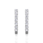 WG Round Shape Natural Diamond Hoop Earrings 4