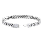 3CT natural diamond Cuban link bracelet 14K white gold
