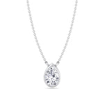 Miza - Bezel Set Pear Shape Diamond Pendant - Gem Jewelers Co