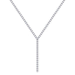 4 Prong Natural Diamond Y Drop Tennis Necklace WG 2