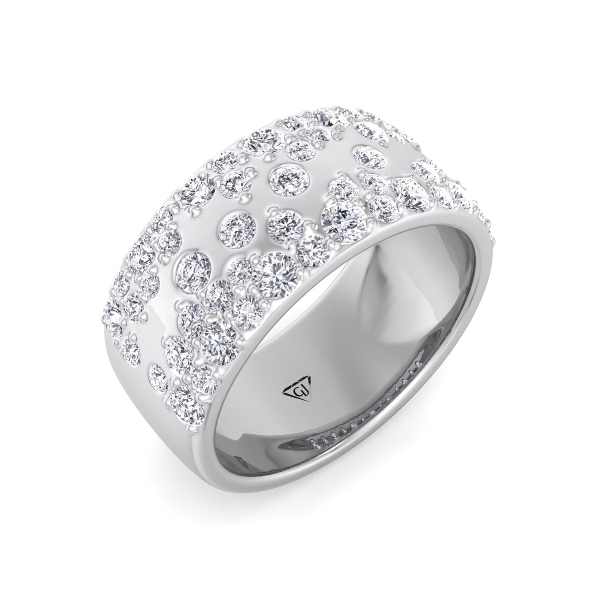 Cellini - Wide Natural Diamond Cigar Band - Gem Jewelers Co