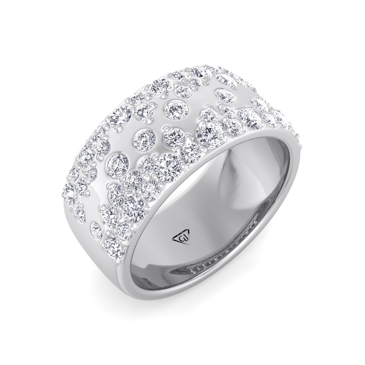 Cellini - Wide Natural Diamond Cigar Band - Gem Jewelers Co