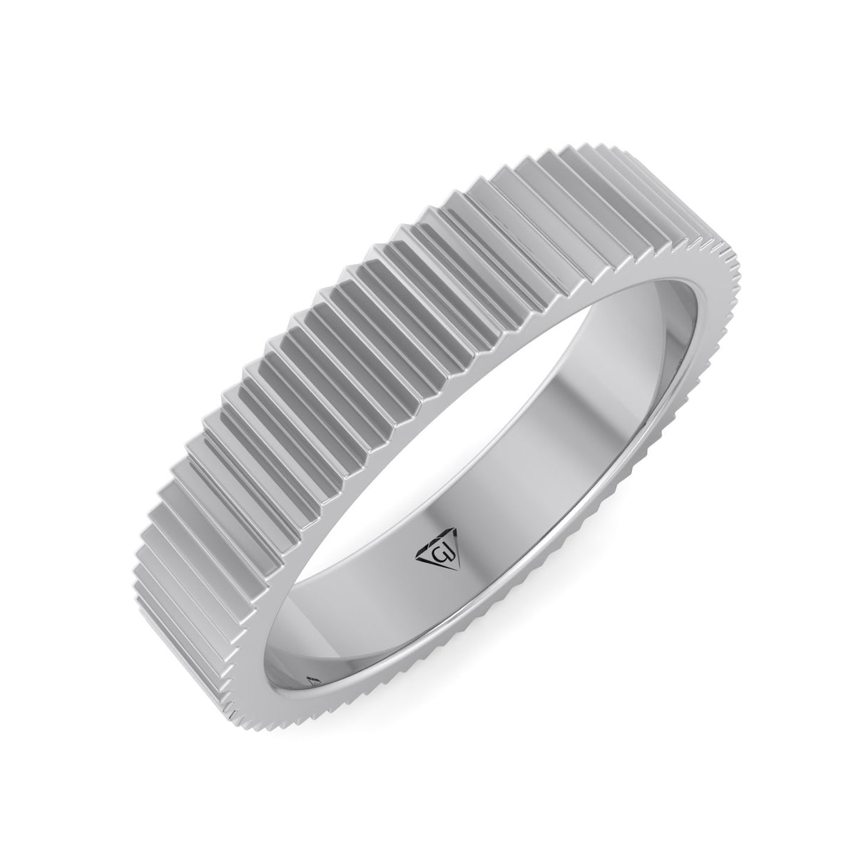 Franco - Unisex 5mm Fluted Gold Band - Gem Jewelers Co