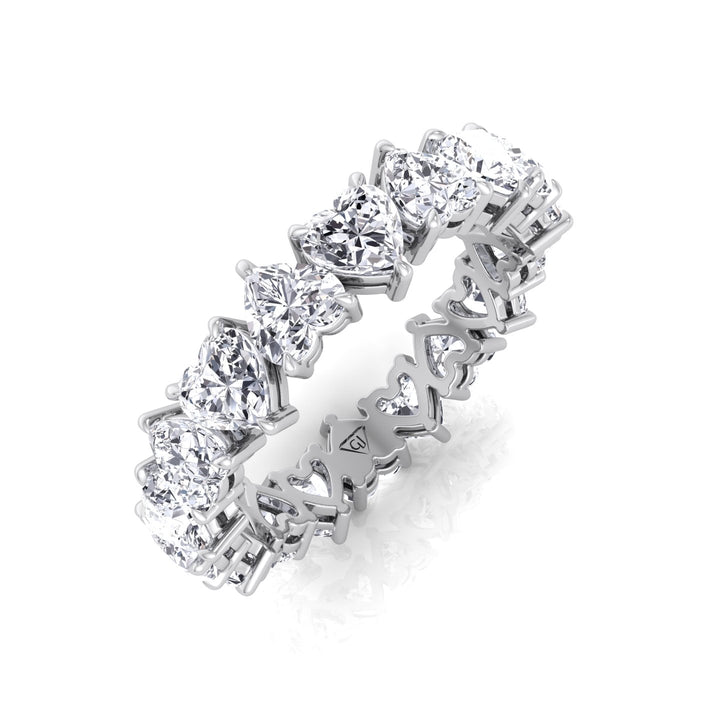 North South Heart Shape Natural Diamond Eternity Band