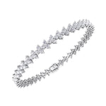 Natural Diamond Trio Tennis Bracelet White Gold 14K 