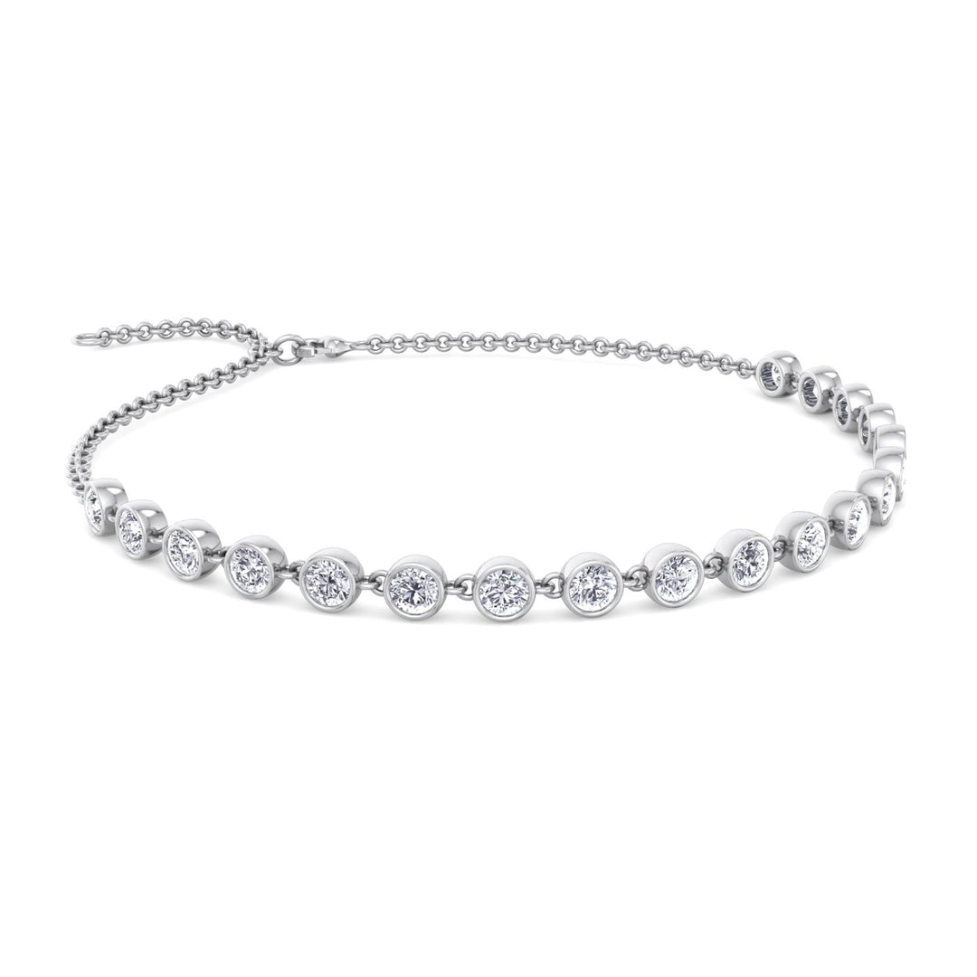 Carta - Bezel Set Natural Diamond Chain Bracelet - Gem Jewelers Co