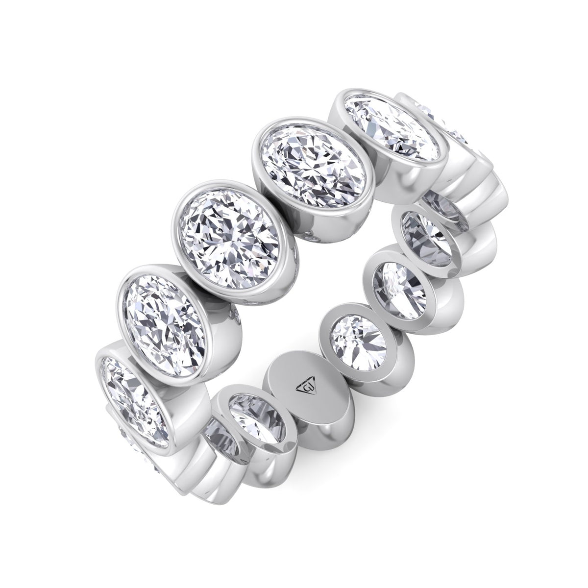 Allora - Bezel Set Oval Shape Diamond Eternity Band - Gem Jewelers Co
