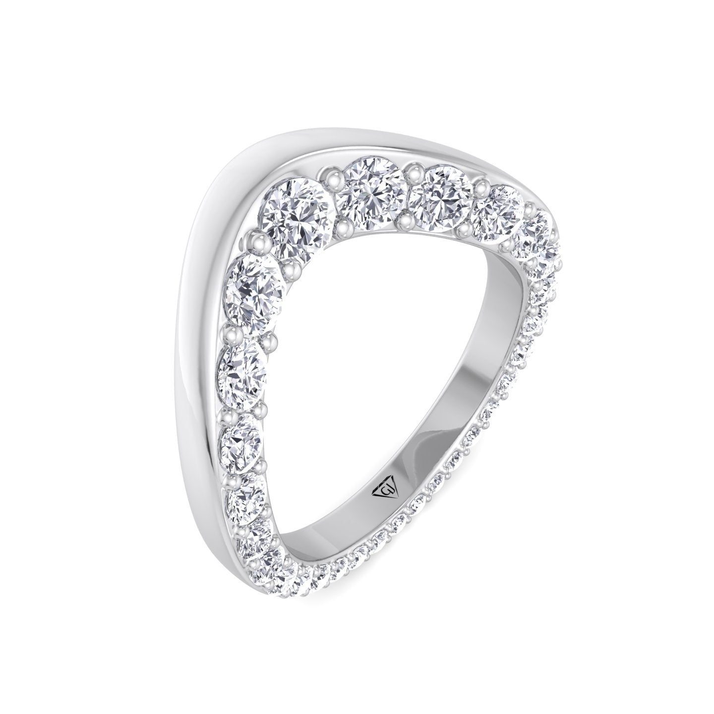 Natural Diamond Invisible Halo Eternity Band White Gold 14K