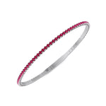 Rossa - Flexible Natural Red Ruby Bangle in 14K Solid Gold - Gem Jewelers Co