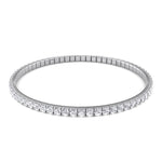 Flexible Tennis Bracelet -14K-3CT-White Gold