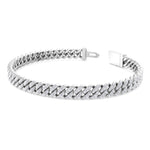 Natural diamond Cuban link bracelet 14K white gold