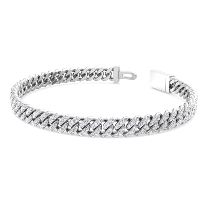 3CT Natural Diamond Cuban Link Bracelet ( 5.5mm )
