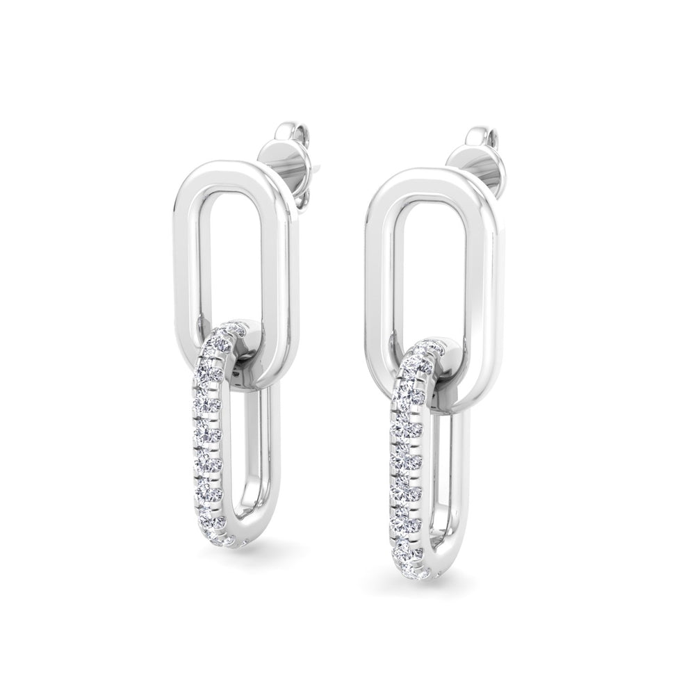 WG Paperclip Chain Lab Grown Diamond Earrings 2