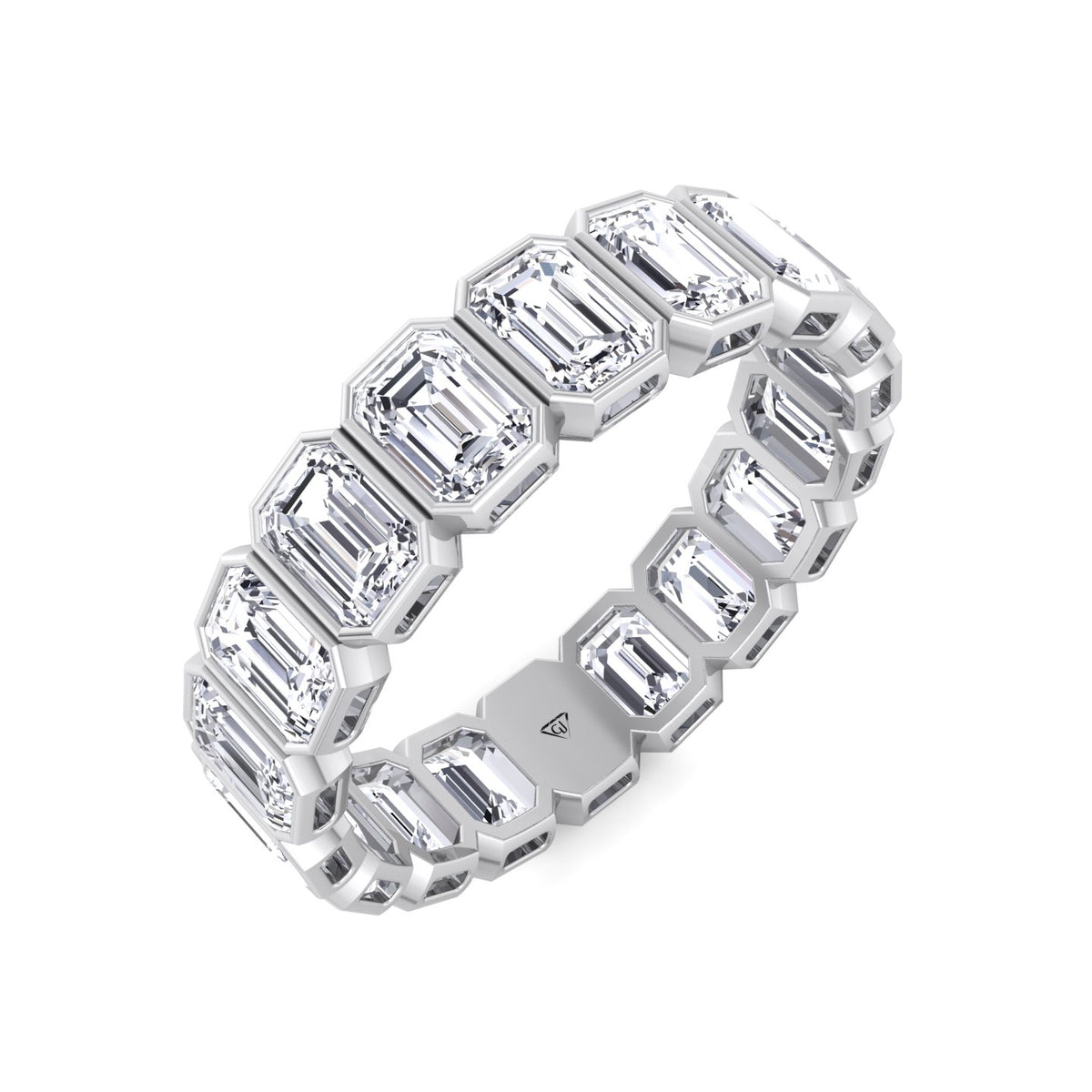 Alessi - Bezel Set Emerald Cut Diamond Eternity Band - Gem Jewelers Co