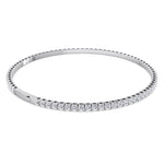 Flexible Natural Diamond Full Bangle in white gold 4CT