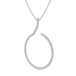 4.8CT T.W. Circle Swirl Pendant with Marquise Shape White Gold 14K