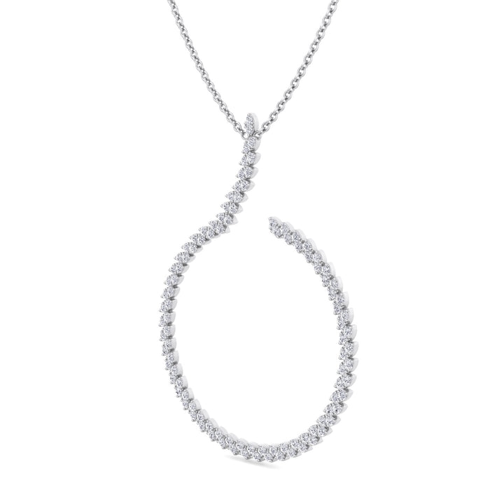 4.8CT T.W. Circle Swirl Pendant with Marquise Shape White Gold 14K
