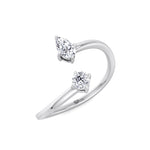 Calista - Pear & Round Cut Diamond Stackable Ring - Gem Jewelers Co