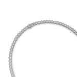 Hexagonal Bezel Set Natural Diamond Tennis Necklace Platinum, 8ct