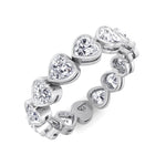 Sera - Heart Shape East to West Bezel Set Diamond Eternity Band - Gem Jewelers Co
