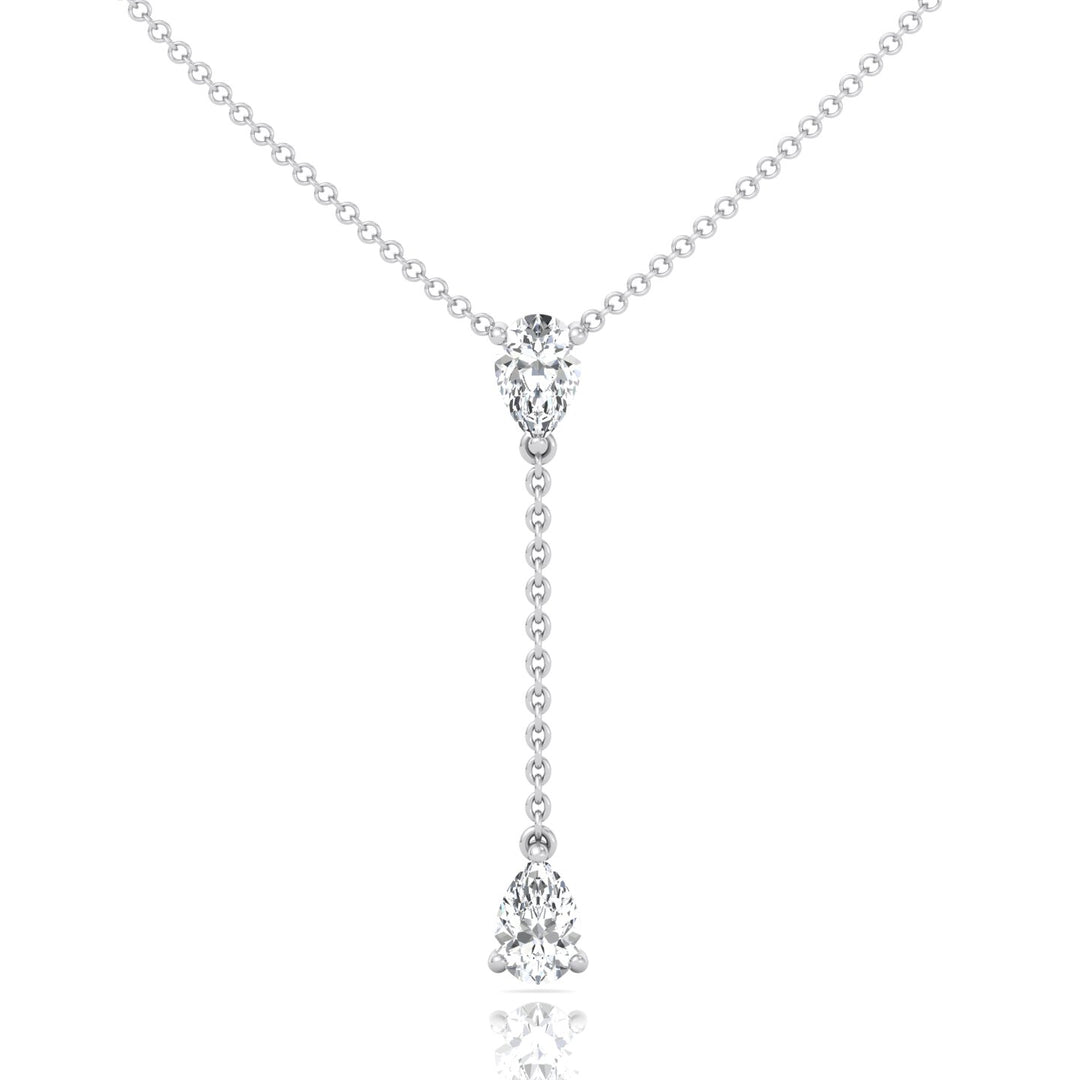 .50CT Pear Shape Natural Diamond Lariat Necklace