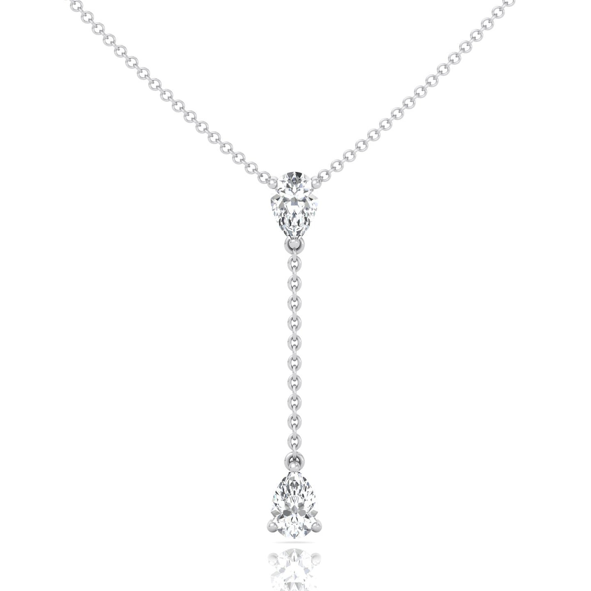 .50CT Pear Shape Natural Diamond Lariat Necklace
