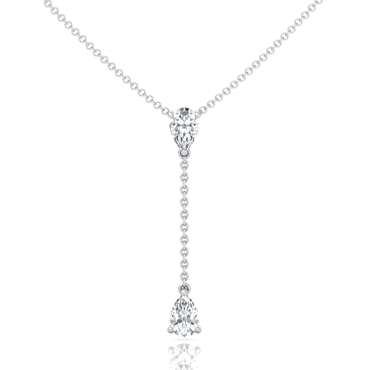 .50CT Pear Shape Natural Diamond Lariat Necklace