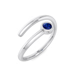 Bleu - Round Cut Blue Sapphire Bezel Set Stacking Ring - Gem Jewelers Co