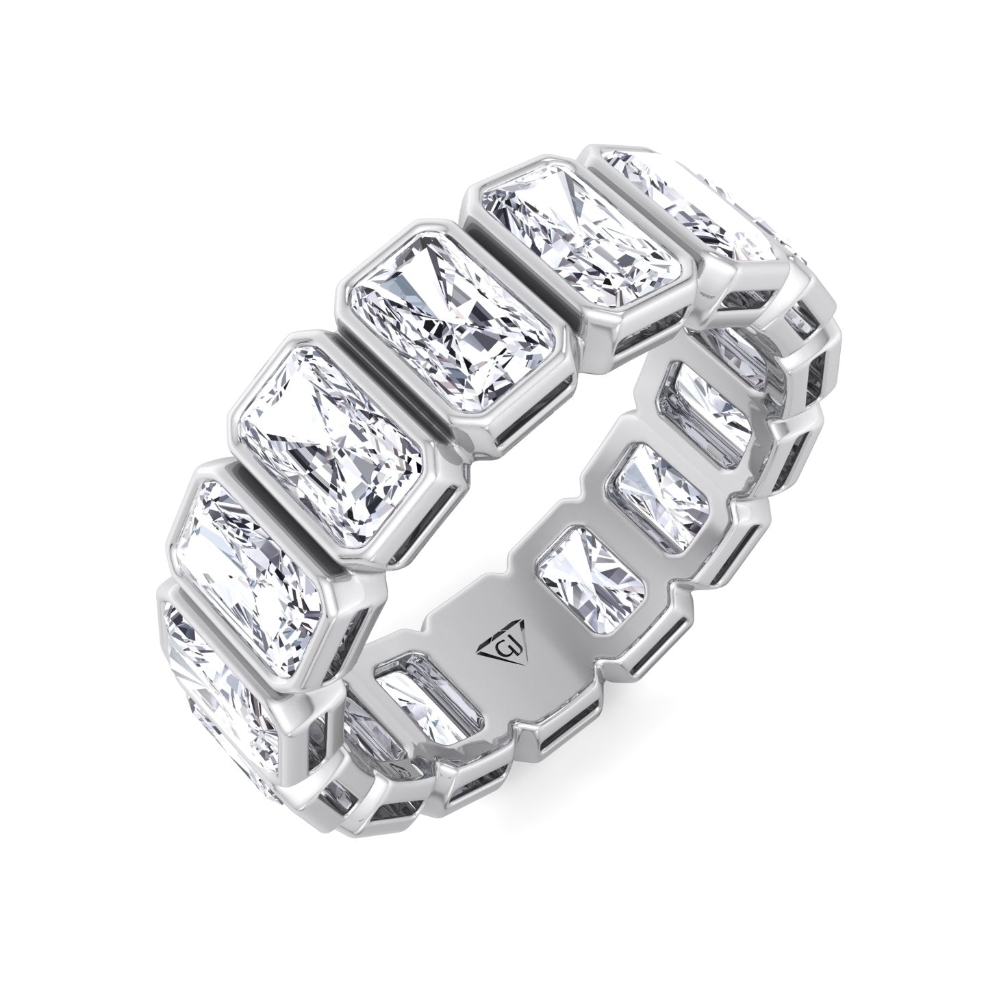 Griseldi - Radiant Shape Bezel Set Diamond Eternity Band - Gem Jewelers Co