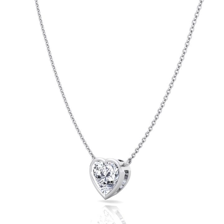 Heart Shape Natural Diamond Bezel Set Pendant