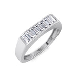 Baguette Shape Channel Setting Natural Diamond Wedding Band White Gold 14K