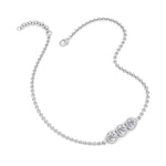 Palmira - Three Stone Bezel Set Natural Diamond Rolo Chain Bracelet - Gem Jewelers Co