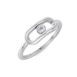 Bria - Fashion Diamond Gold Ring with Single Bezel Stone - Gem Jewelers Co