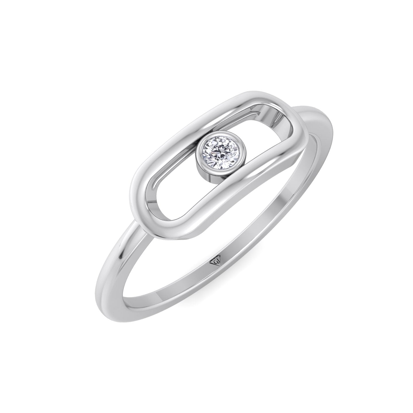 Bria - Fashion Diamond Gold Ring with Single Bezel Stone - Gem Jewelers Co