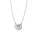 Lia - Bezel Set Oval Shape Diamond Pendant - Gem Jewelers Co