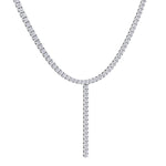 4 Prong Natural Diamond Y Drop Tennis Necklace WG 3