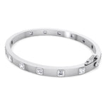 Milly - Asscher Cut Bezel Set Natural Diamond Bangle - Gem Jewelers Co
