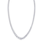 Adjustable 4-Prong Graduated Natural Diamond Tennis Necklace White Gold